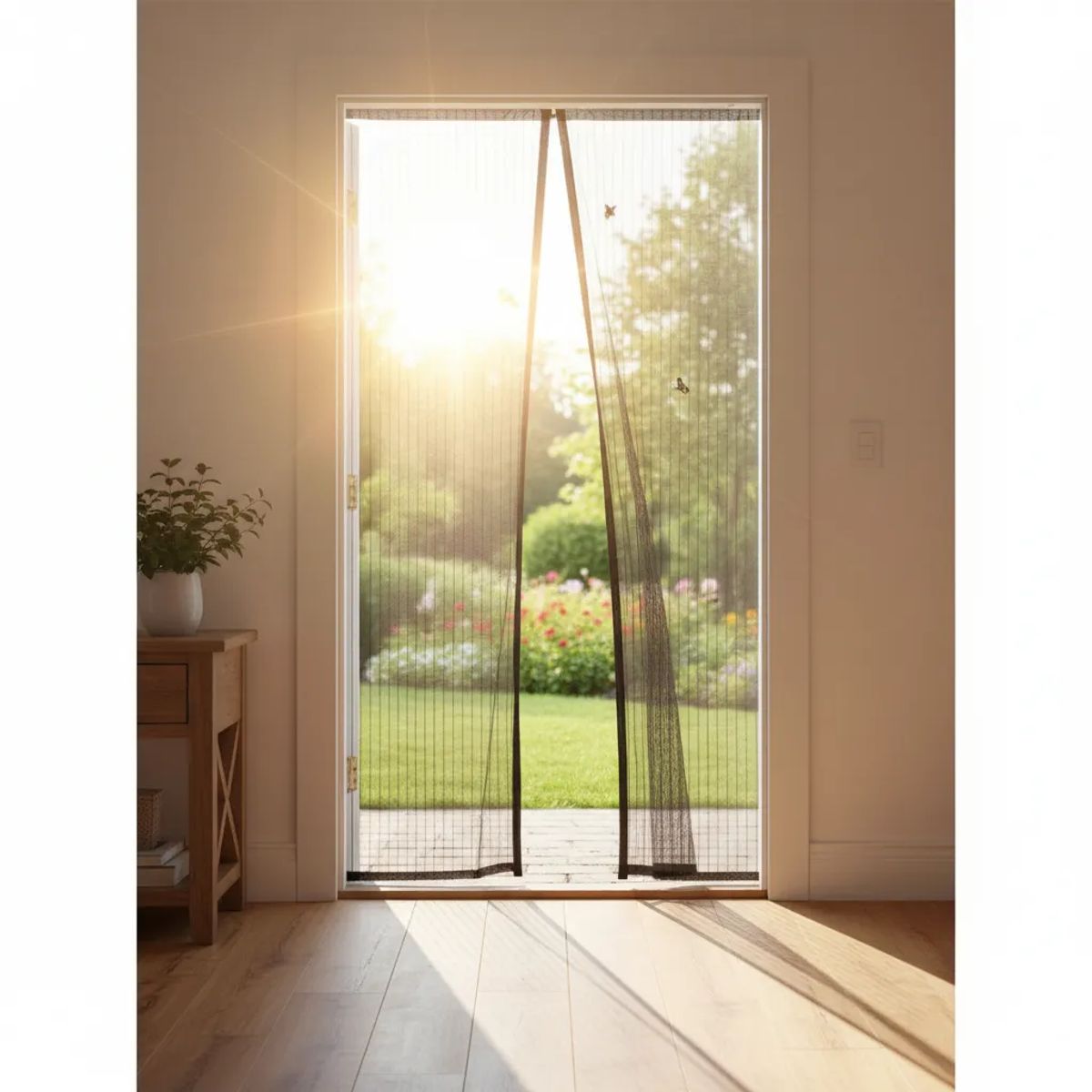 NO LOGO - Malla Ventana Magnética Moscas 210cm Color Blanco Efectiva Negro