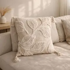 COLETTE - Funda De Cojín Boho Hojas 45 x 45