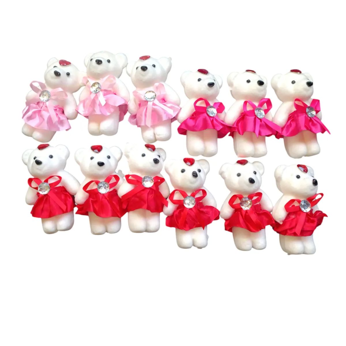 GENERICO - Pack 10 Osos De Peluche 12 Cm Ositos Plumavit Regalo Celebraciones
