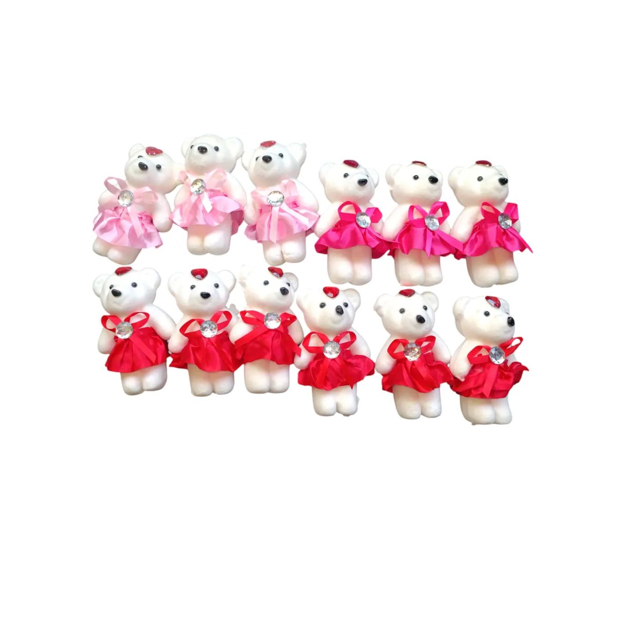 GENERICO - Pack 10 Osos De Peluche 12 Cm Ositos Plumavit Regalo Celebraciones