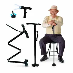 MOVI - Bastón Ortopédico Plegable Con Luz Led -Movilidad Segura y Confortable