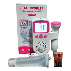 NO LOGO - Monitor Fetal Doppler Latidos Fetales Corazón Bebé Blanco Rosa