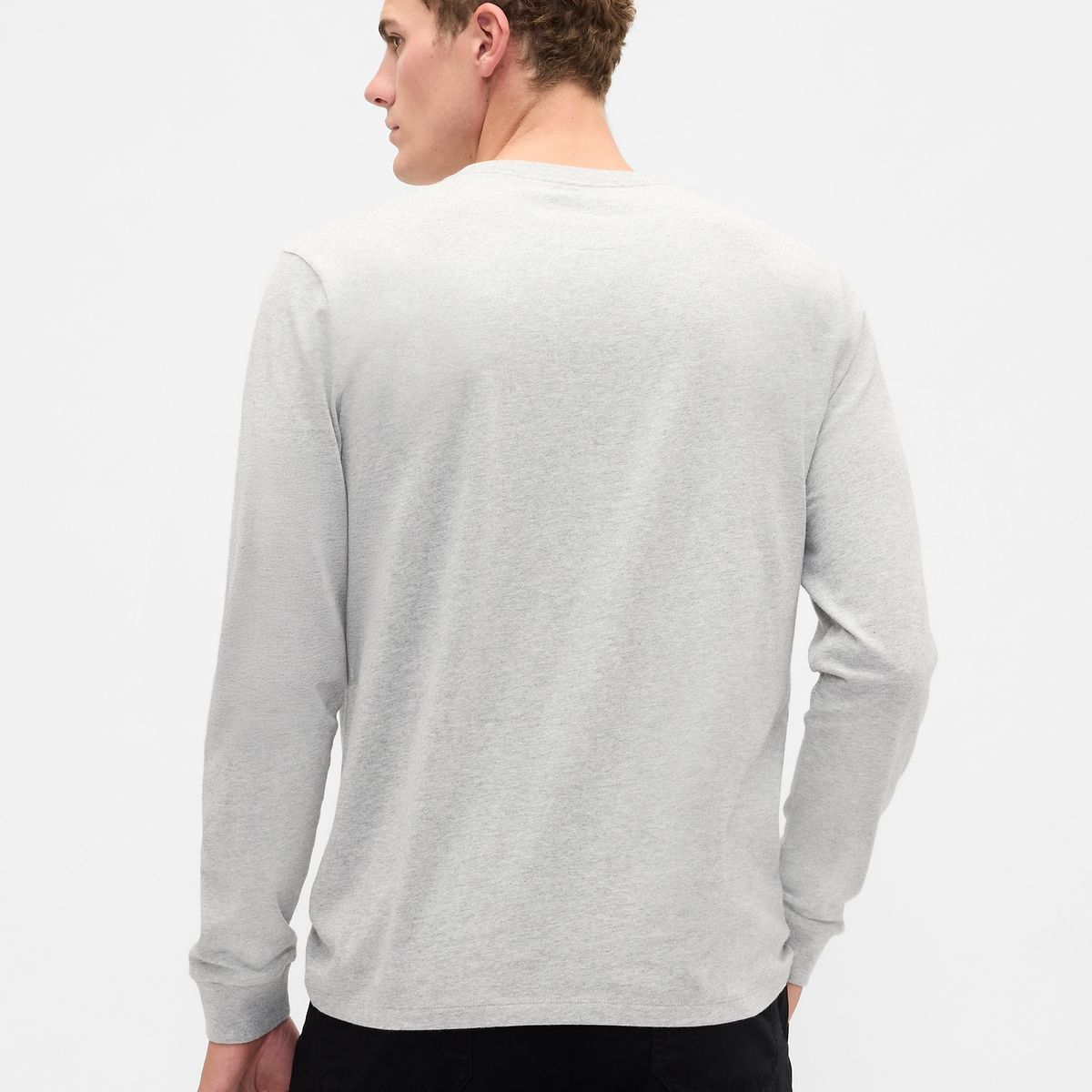 GAP - Polera Hombre Manga Larga Crew Gris Gap