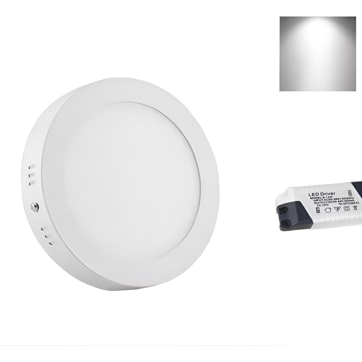 GENERICO - Foco Panel Plafón Led 18w Sobrepuesto Redondo Luz Frio