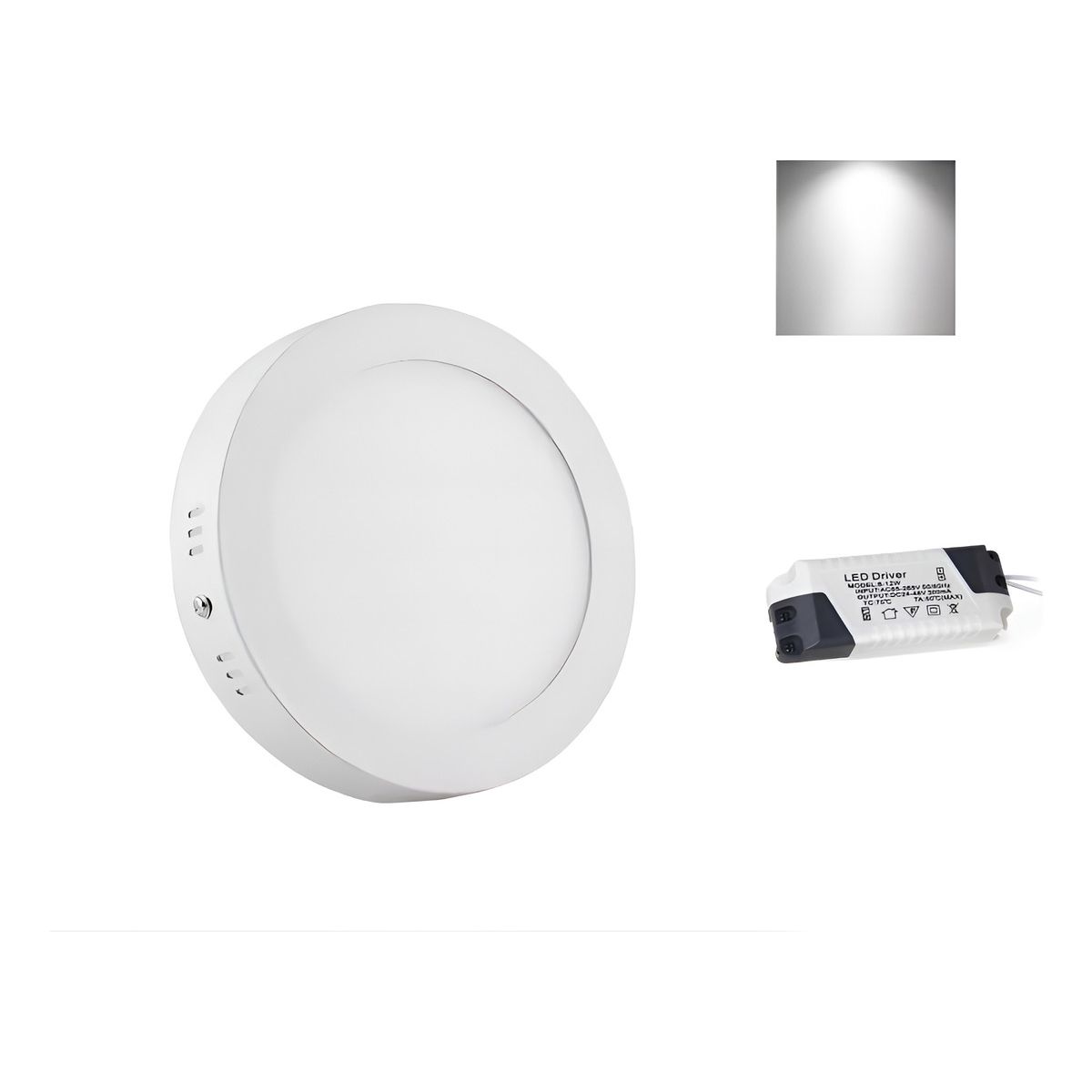 GENERICO - Foco Panel Plafón Led 18w Sobrepuesto Redondo Luz Frio