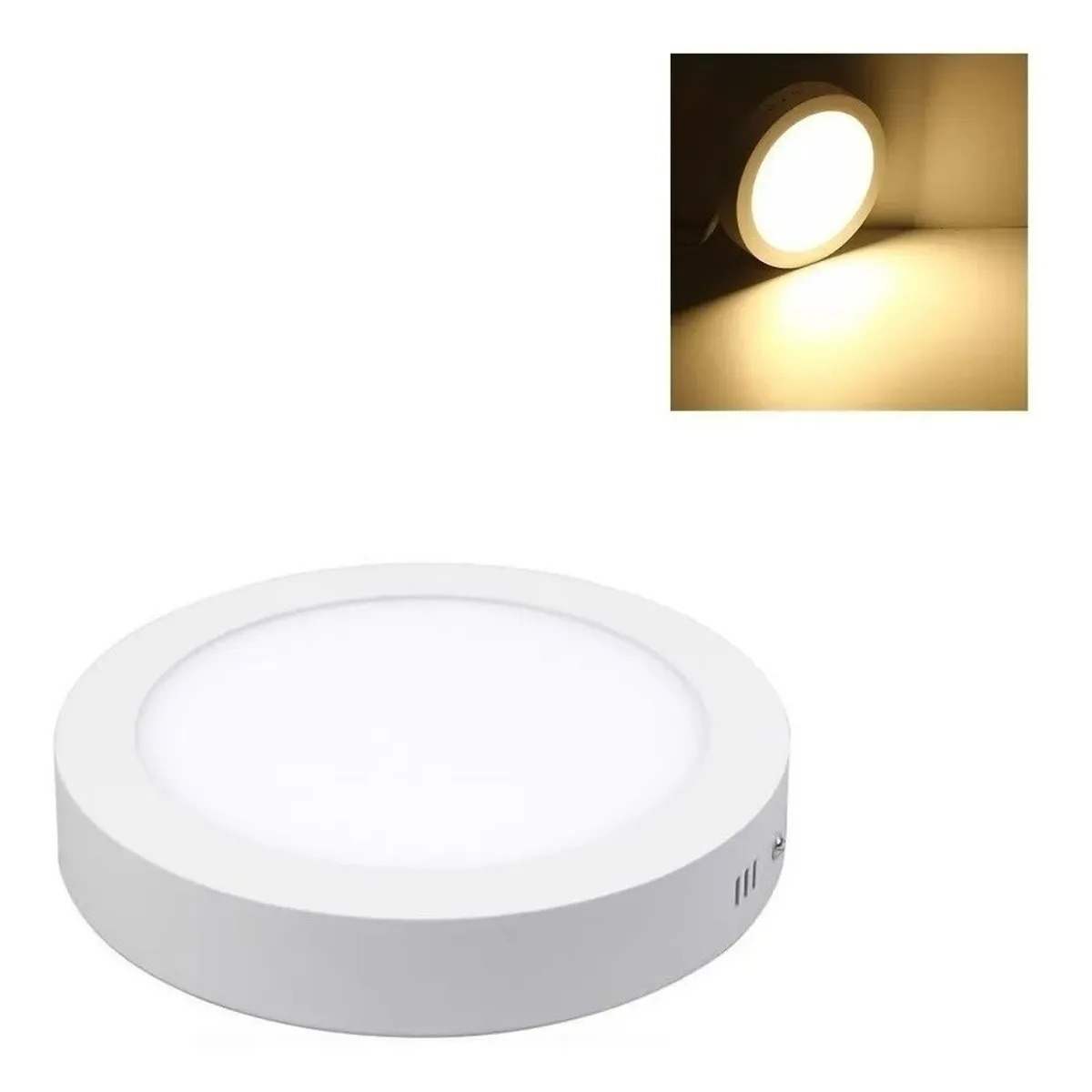 GENERICO - Foco Panel Plafón Led 18w Sobrepuesto Redondo Luz Cálida