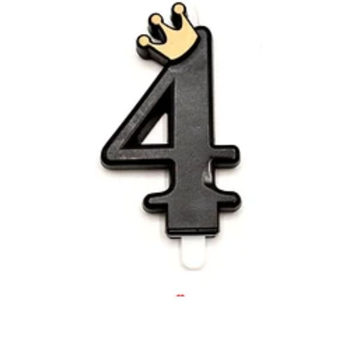 GENERICO - Vela número 4 color negro