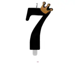 GENERICO - Vela número 7 color negro