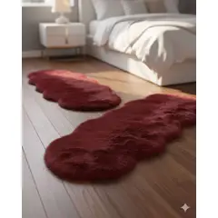 GENERICO - Juego de 2 Alfombra de pelo de Oveja sintetico ultra suave