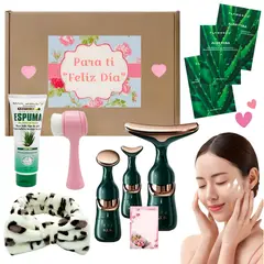 KDK - Set Regalo Mujer con Masajeador Eléctrico + Espuma Limpiadora y Mascarillas