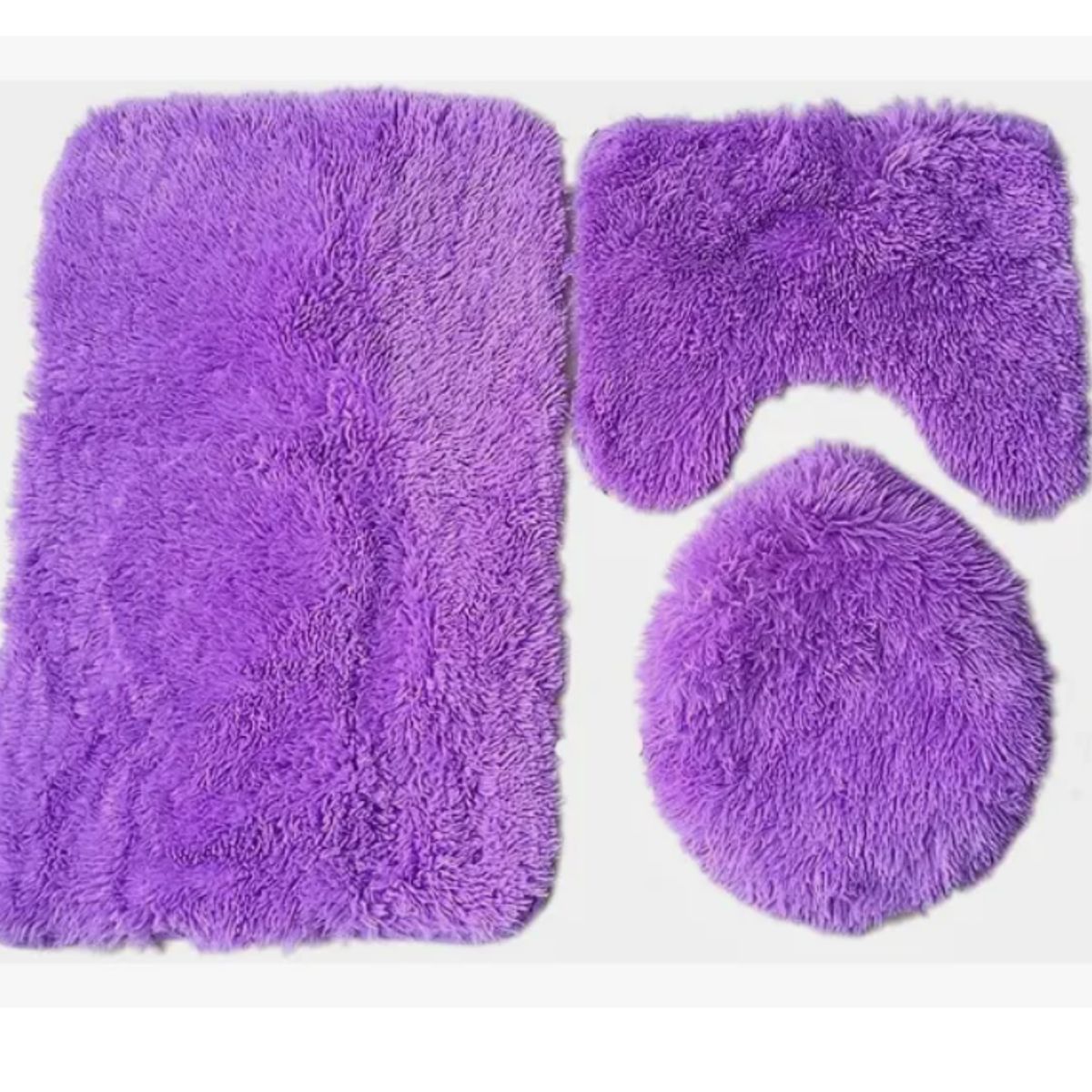 GENERICO - Set Alfombras De Baño 3 Piezas Peludo