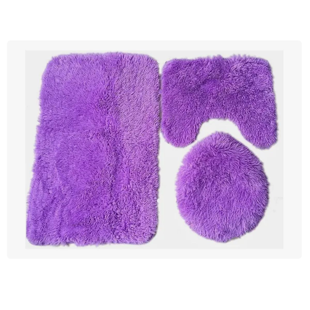 GENERICO - Set Alfombras De Baño 3 Piezas Peludo