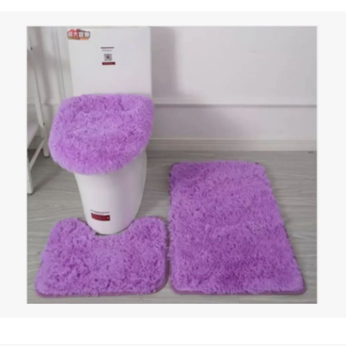 GENERICO - Set Alfombras De Baño 3 Piezas Peludo