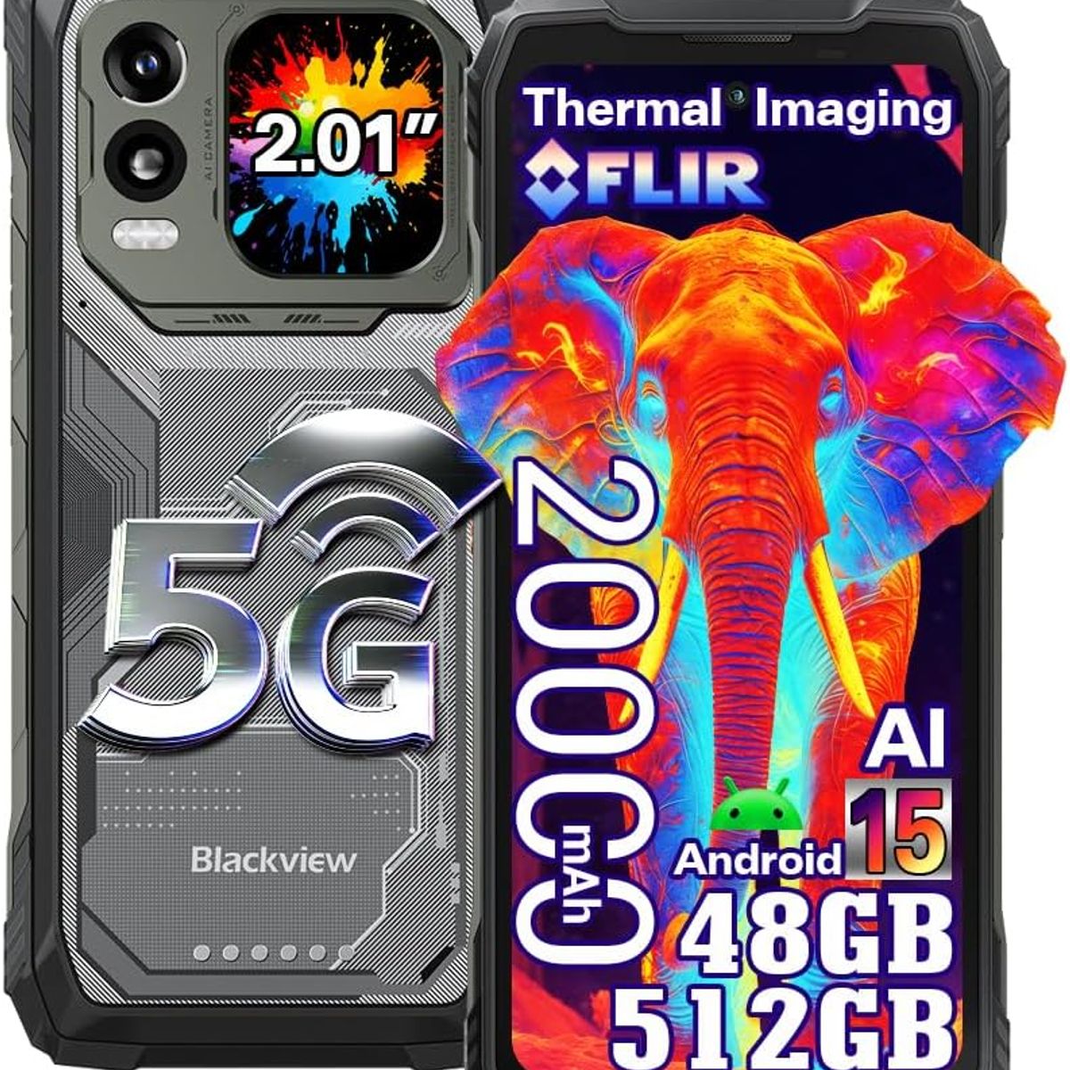 BLACKVIEW - Blackview Xplore 1 Pro 5G Celular 48GB+512GB 20000mAh 64MP Android15 Smartphone