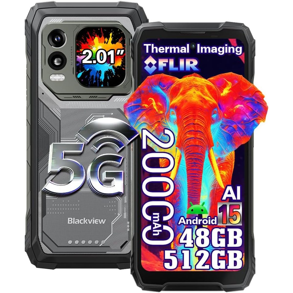 BLACKVIEW - Blackview Xplore 1 Pro 5G Celular 48GB+512GB 20000mAh 64MP Android15 Smartphone