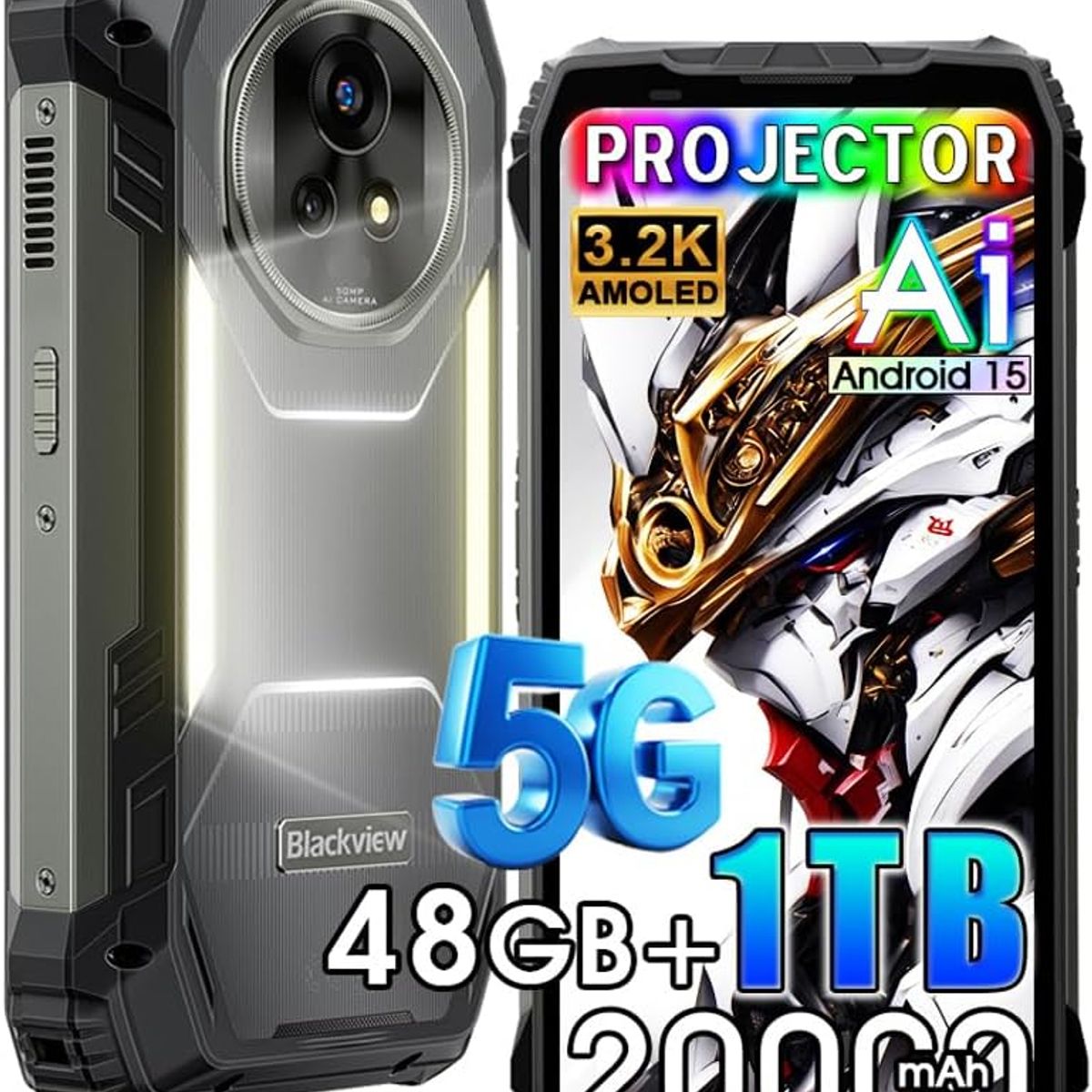 BLACKVIEW - Blackview XPLORE 2 5G Celular 48GB+1TB 20000mAh Android15 Smartphone