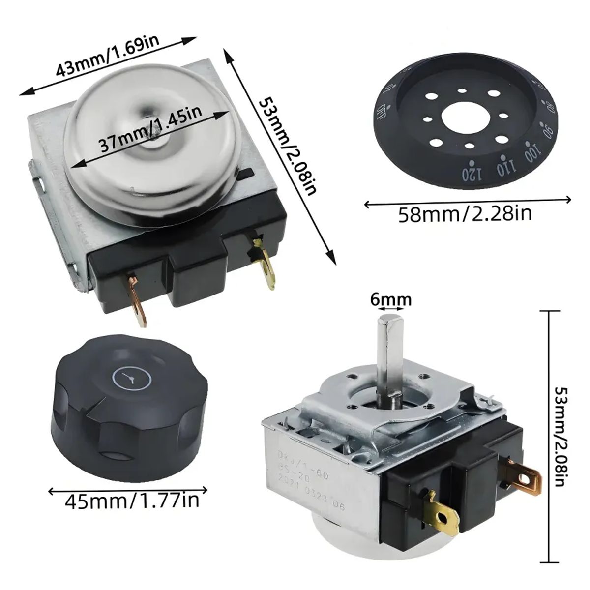 GENERICO - Timer Temporizador Electrico 120 Mins Interruptor Para Horno