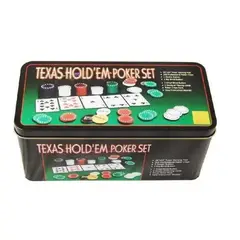 GENERICO - Set De Poker Texas Holdem 200 Fichas Profesional Set Caja