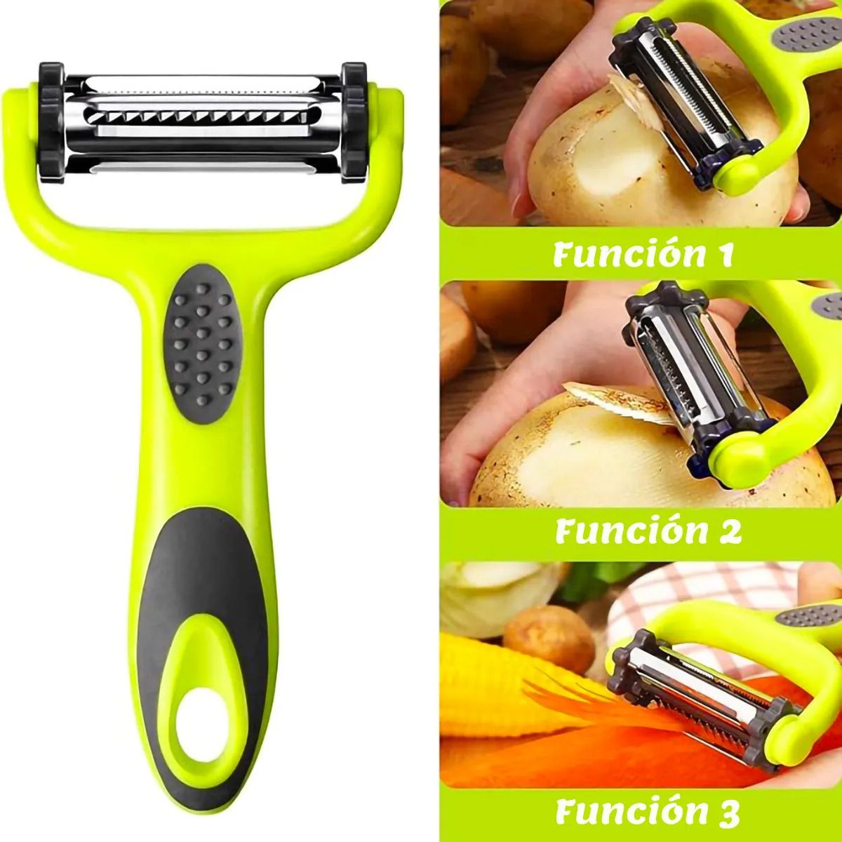 GENERICO - Pelador De Acero Inoxidable De Verduras Y Papas Y Frutas 3pcs