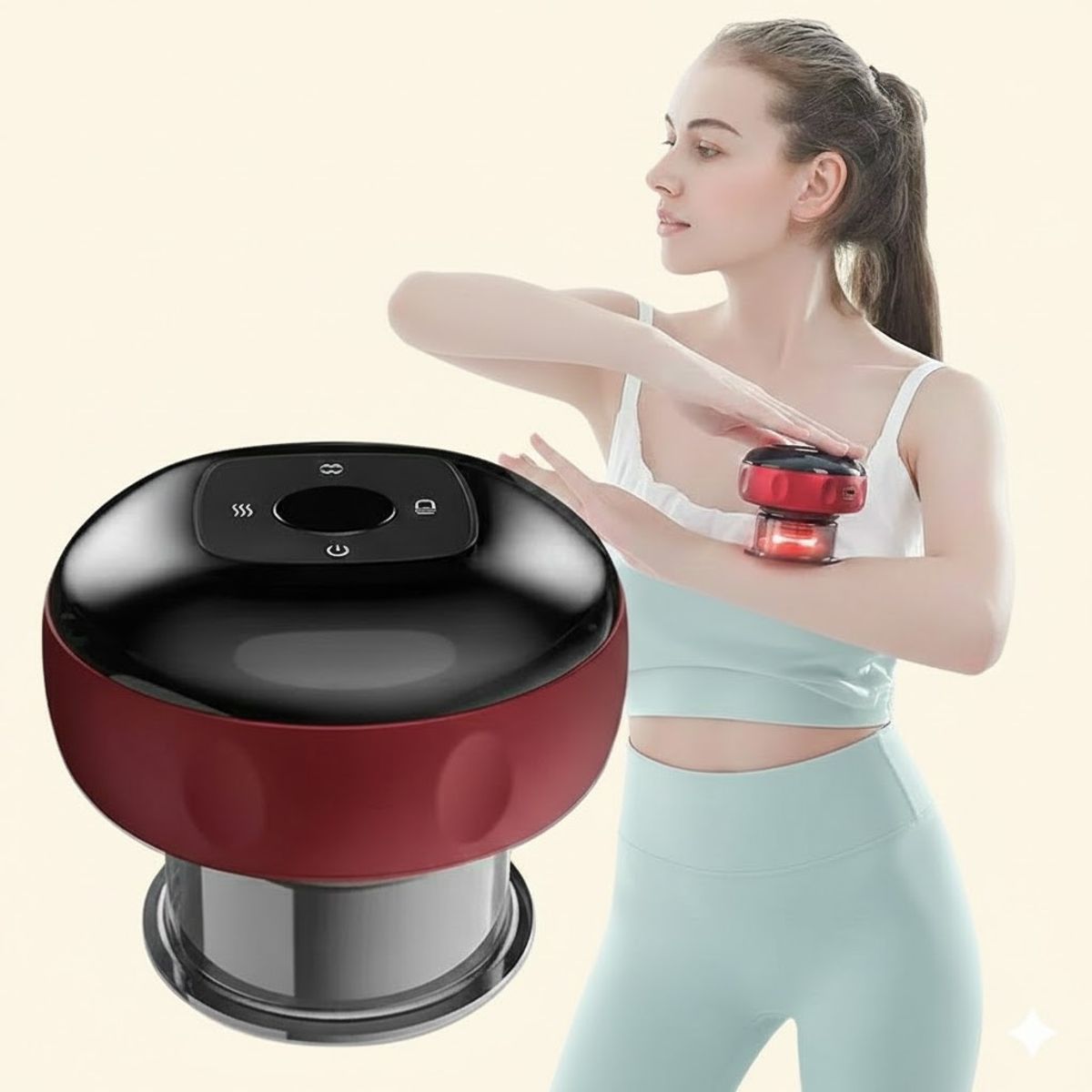 MOVI - Ventosa Eléctrica Inteligente Recargable - Masajeador Anticelulitis y Descontracturante