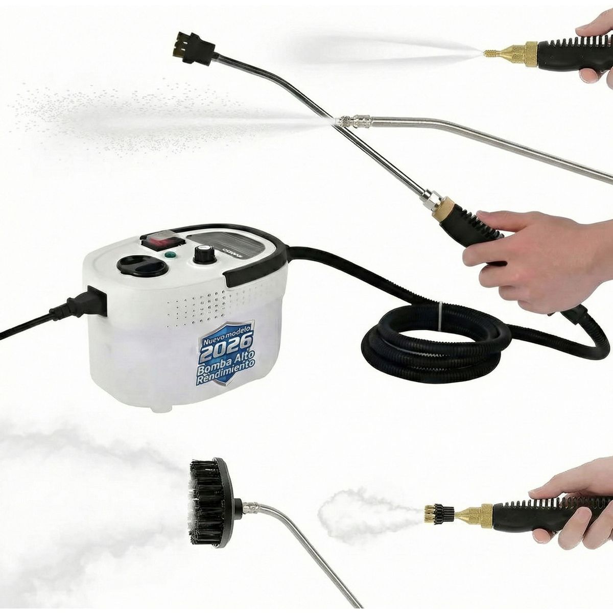 GENERICO - Limpiador Vapor Semiprofesional Alta Presion 2500w Accesorios Modelo Nuevo