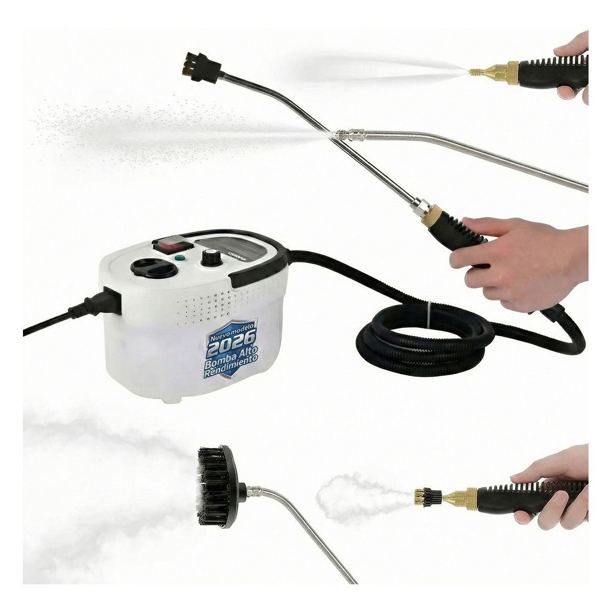 GENERICO - Limpiador Vapor Semiprofesional Alta Presion 2500w Accesorios Modelo Nuevo
