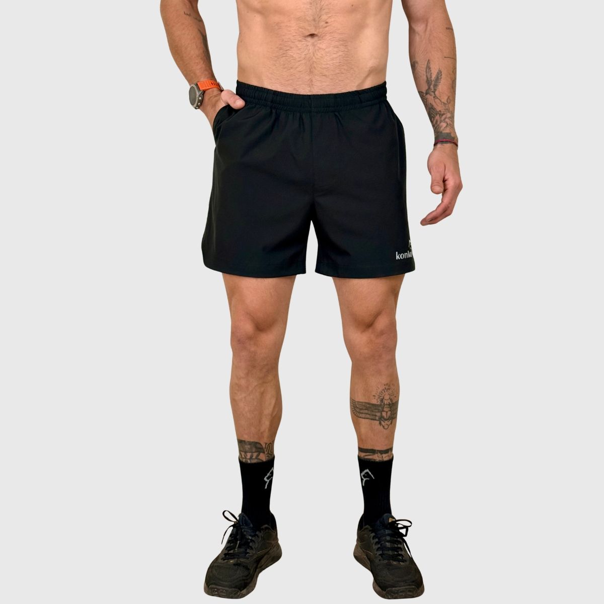 KONKO ACTIVE - Short Deportivo Negro Hombre Hyperflex Basic Black Konko
