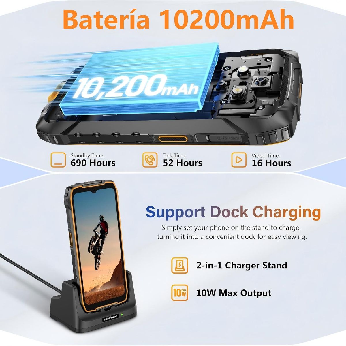 ULEFONE - Ulefone RugKing 4 Pro Celular 16GB+256GB Android 15 Smartphone