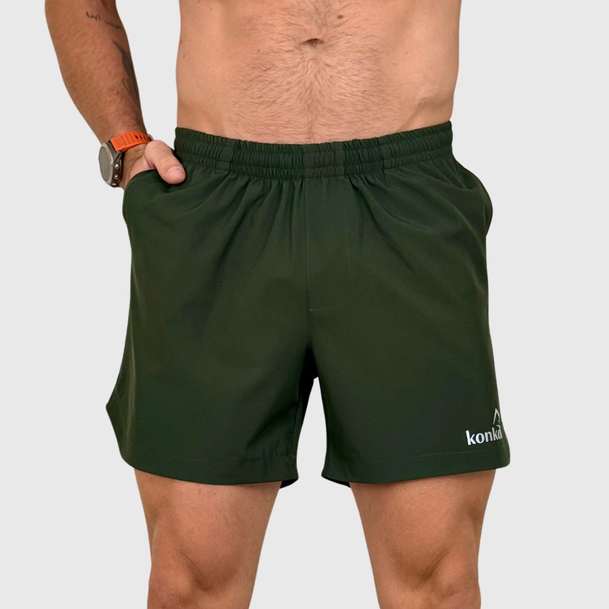 KONKO ACTIVE - Short Deportivo Verde Hombre Hyperflex Basic Hunter Konko