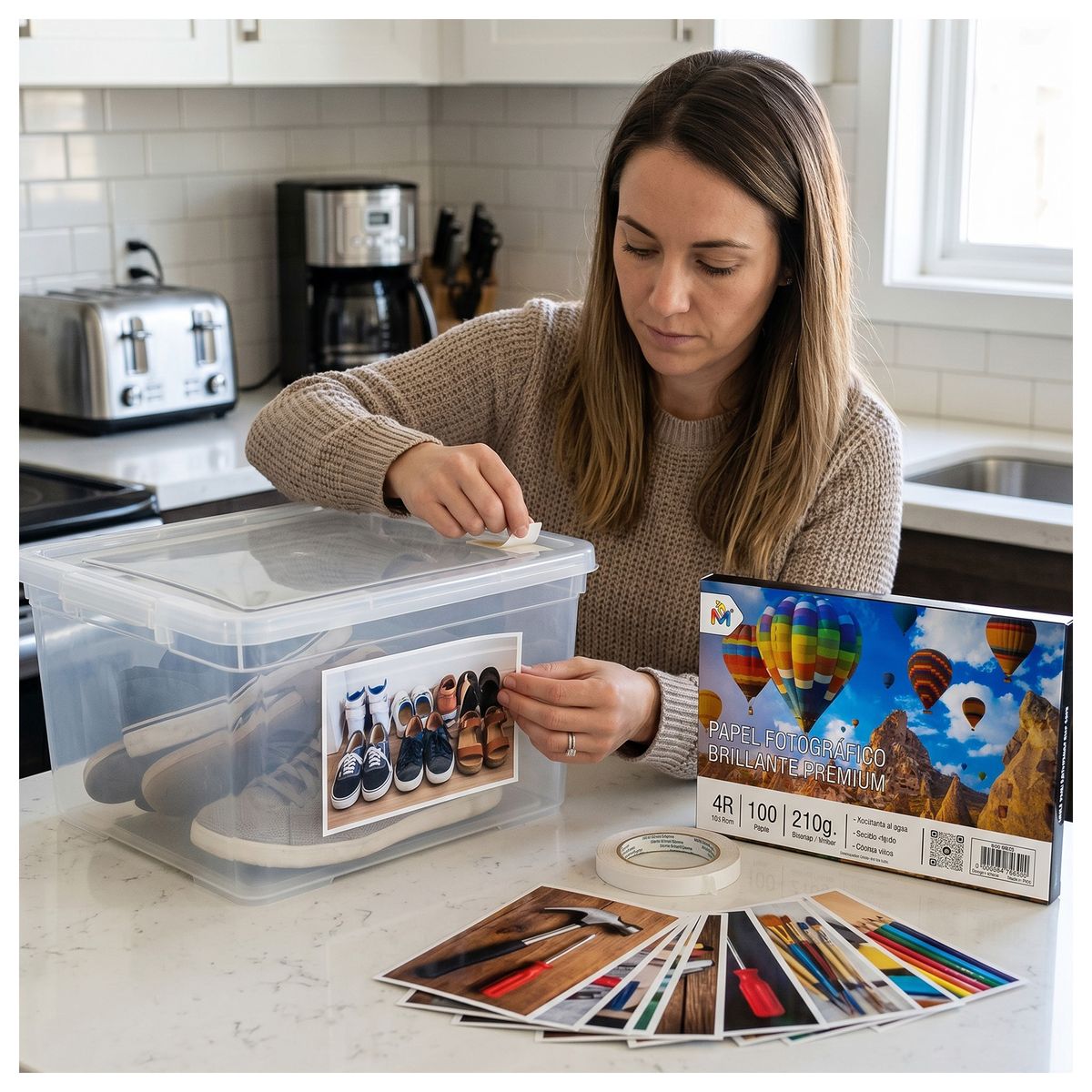MALIK - Pack x10 Papel Foto 10x15 210g - 1000 Hojas Glossy Premium
