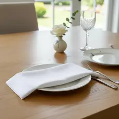 GENERICO - Pack de 4 servilletas coctel de tela 30×30 cm Algodón extrasuave Blanco