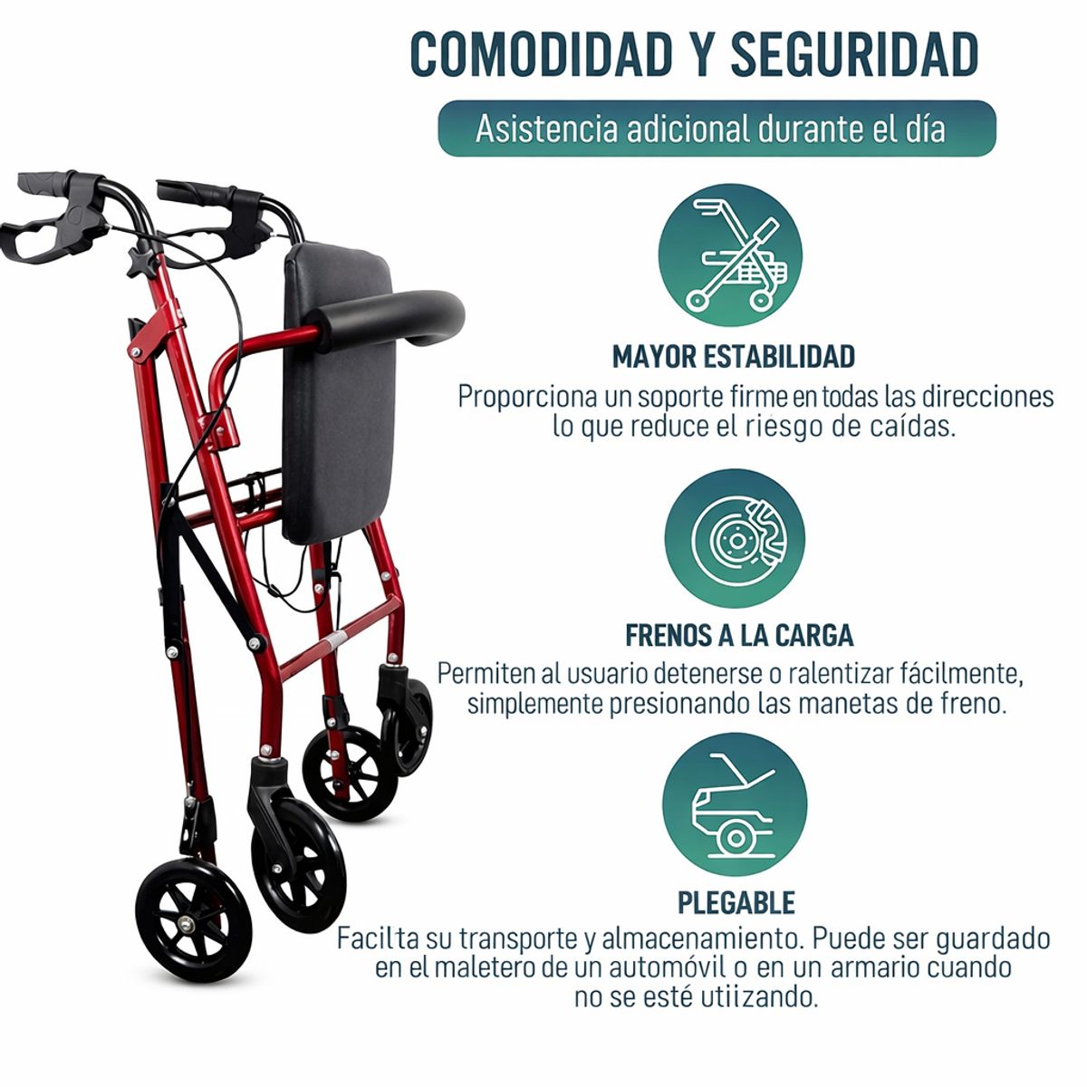 MOVI - Burrito Ortopédico Plegable con Frenos, Asiento y Canasta