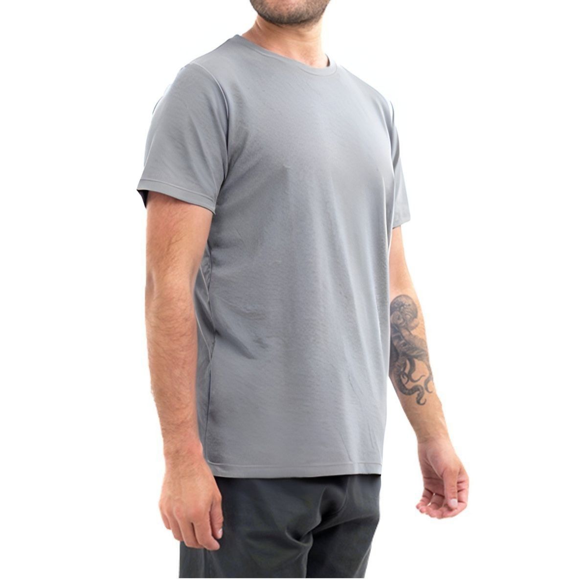 LIKE SHOP - Polera Hombre Manga Corta Lisa Algodón Deportiva Elasticada 6609