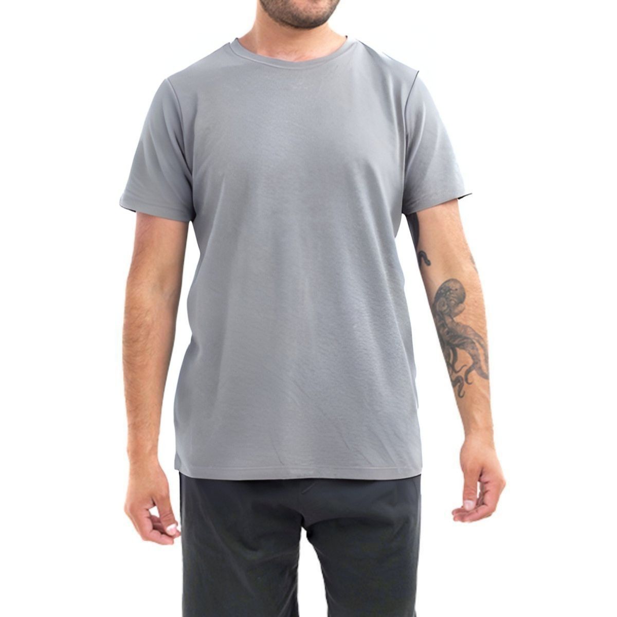 LIKE SHOP - Polera Hombre Manga Corta Lisa Algodón Deportiva Elasticada 6609