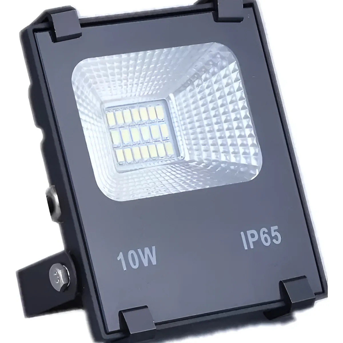 GENERICO - Foco Proyector Led Plano Reflector 10w 12 Led Exterior Negro Blanco Frío-003313 B