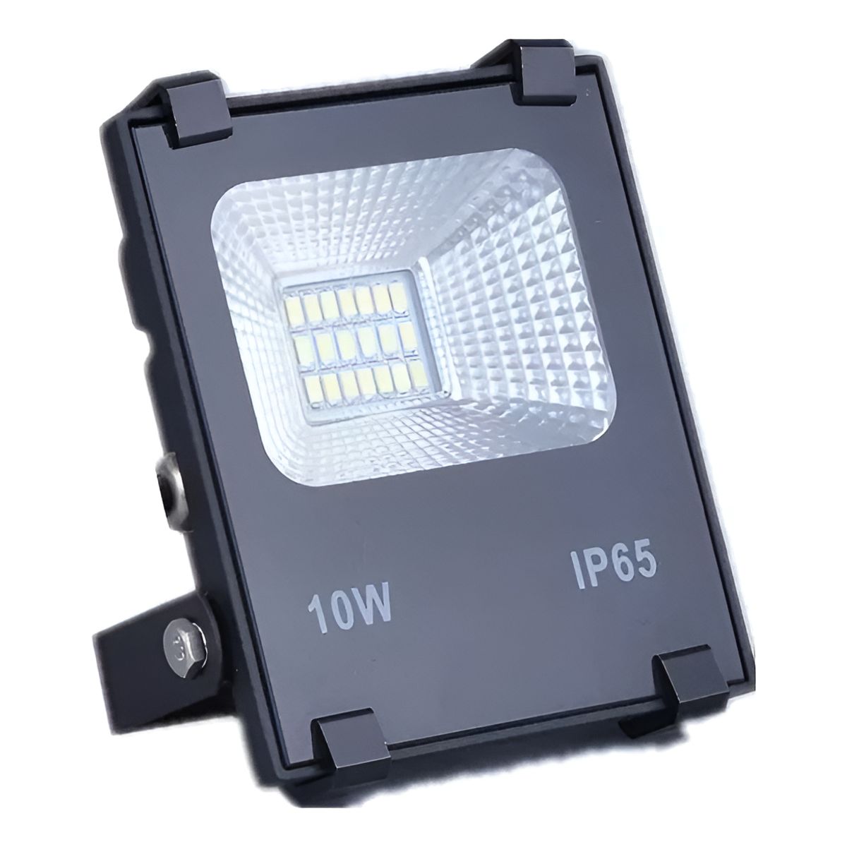 GENERICO - Foco Proyector Led Plano Reflector 10w 12 Led Exterior Negro Blanco Frío-003313 B