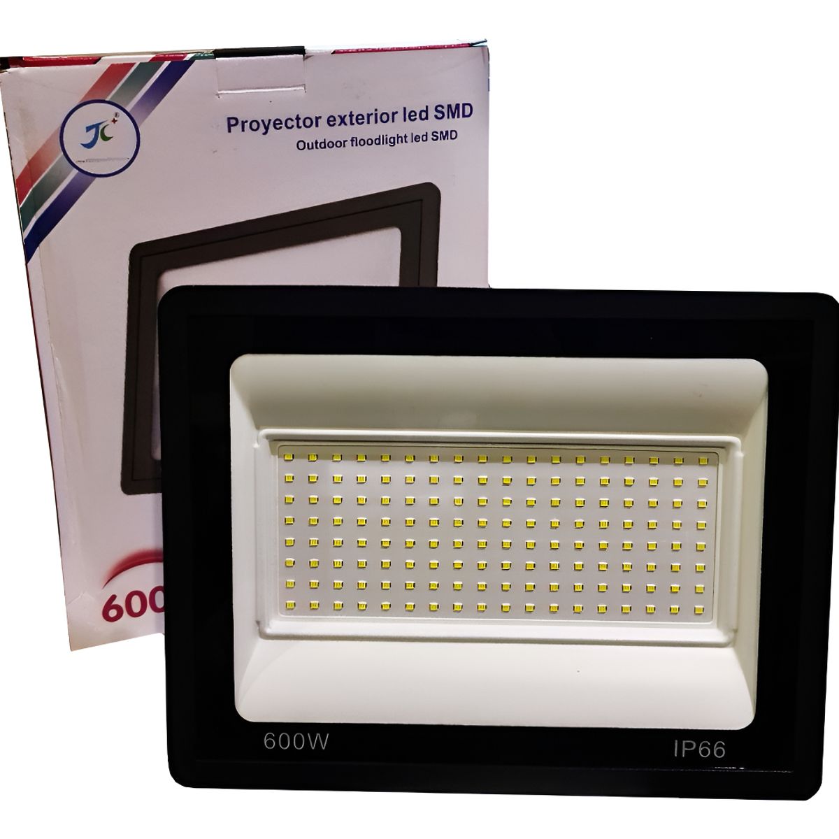 GENERICO - Foco Proyector Plano Led Reflector Multiled 600w Exterior Negro - 003363