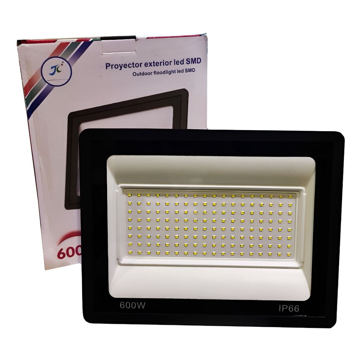 GENERICO - Foco Proyector Plano Led Reflector Multiled 600w Exterior Negro - 003363