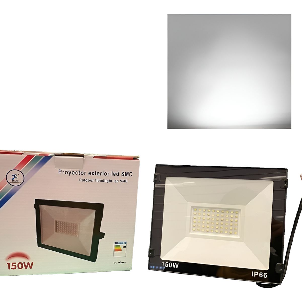 GENERICO - Foco Proyector Led Plano Reflector Multiled 150w Exterior Negro Blanco Frío-003154 B11