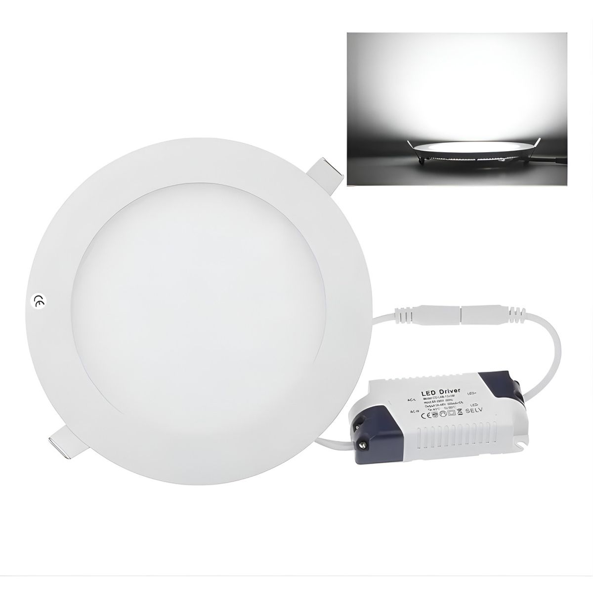 GENERICO - X10 Foco Panel Plafón Led 12w Embutido Redondo Luz Frío