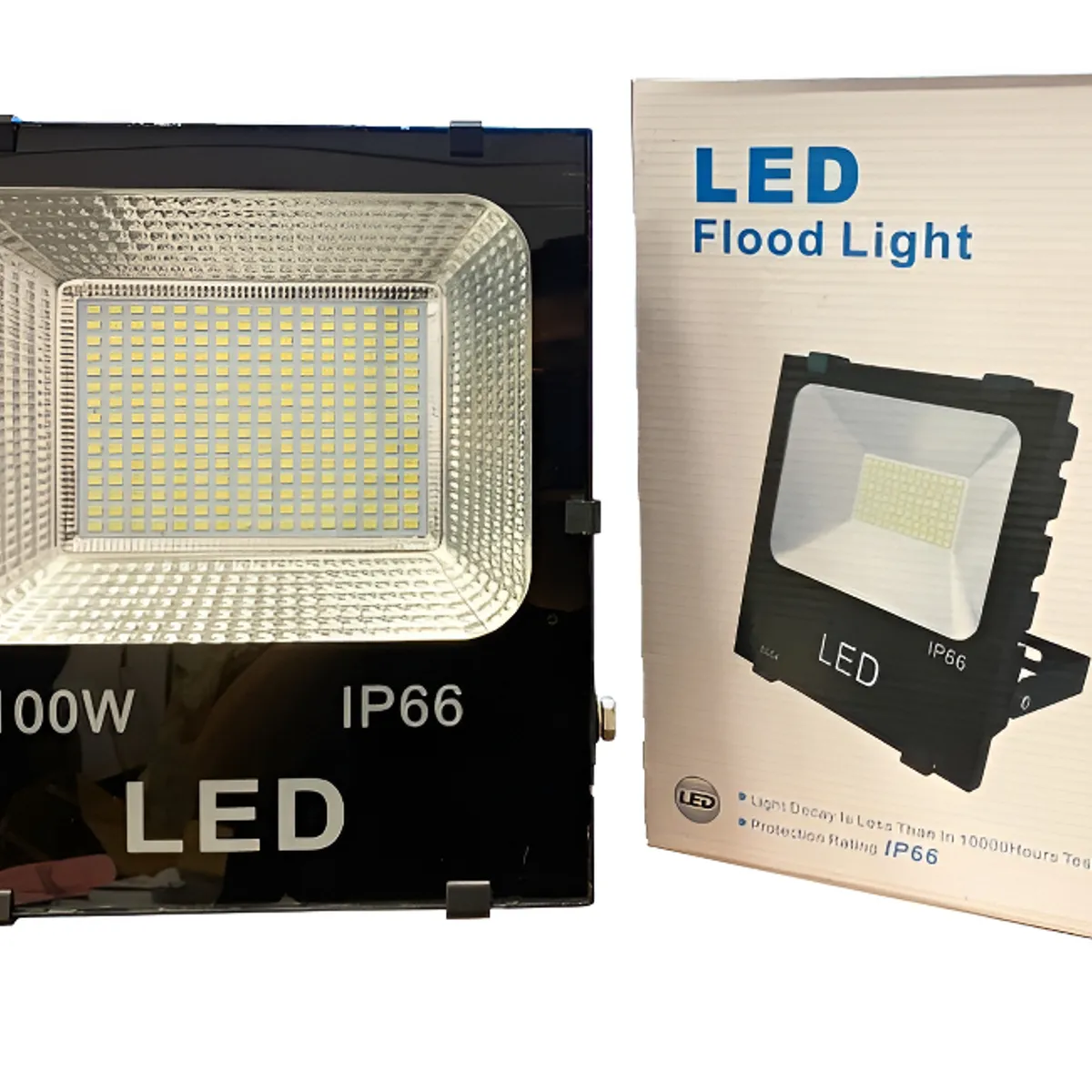 GENERICO - Foco Proyector Led Plano Reflector 100w 240 Led Exterior Carcasa Negro Luz Blanco Frío-003318 B