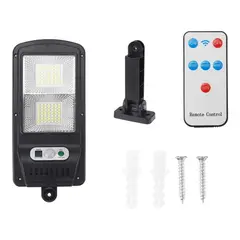 GENERICO - Foco Solar Luz Led 100w Exteriores 98 Led Sensor Movimiento Estructura Negro - 003346