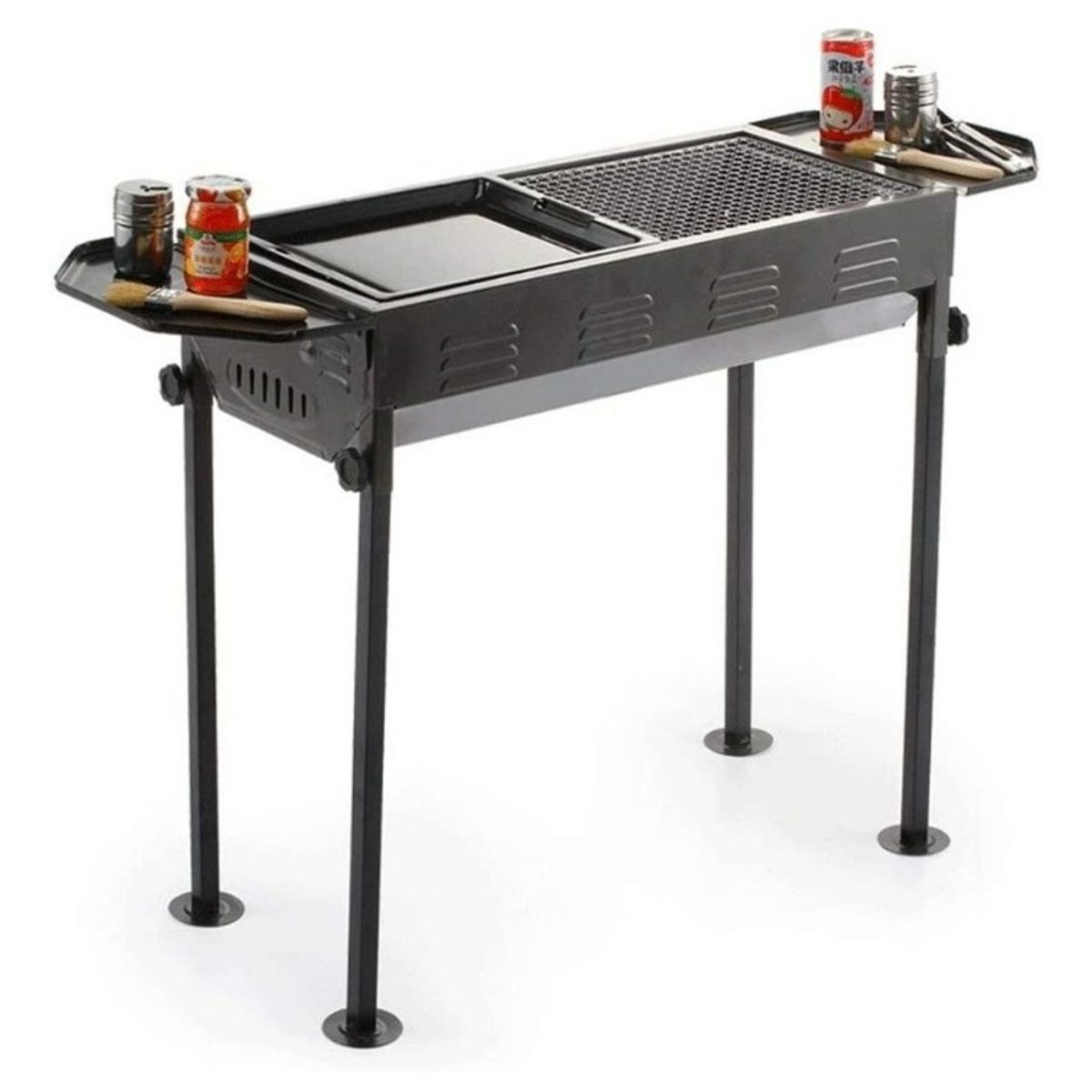 GENERICO - Estufa Parrilla Parrillera Portatil Plegable Barbacoa Asado Color Negro - 262228
