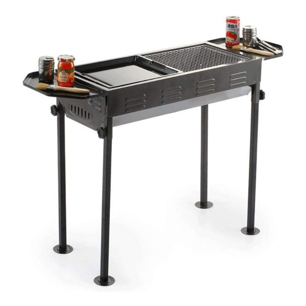 GENERICO - Estufa Parrilla Parrillera Portatil Plegable Barbacoa Asado Color Negro - 262228