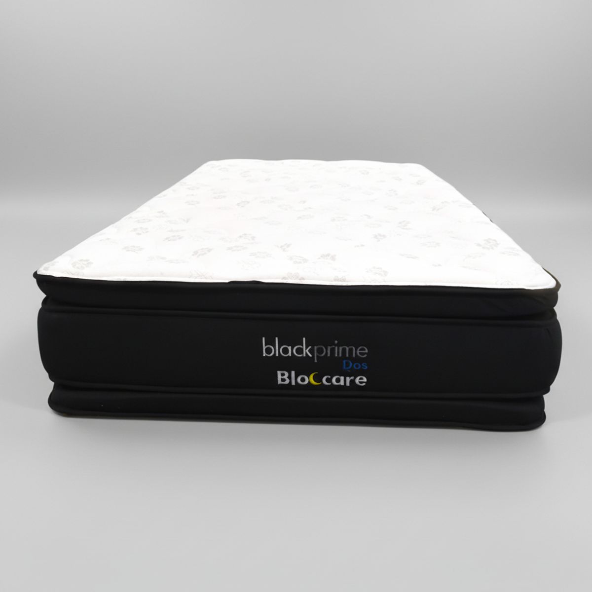 BLOCCARE - Cama Baul 1.5 Plaza L200 cm + Colchon Black Prime - Modelo Dos + Respaldo / Con Patas de madera 4.5 cm (Negro)