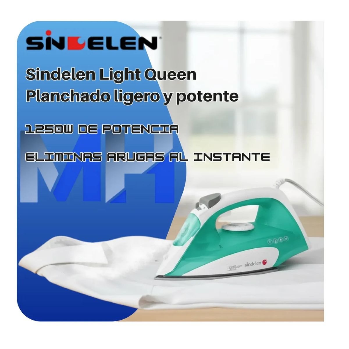 SINDELEN - Plancha A Vapor Sindelen Light Queen V-1250bl 1250w Blanca
