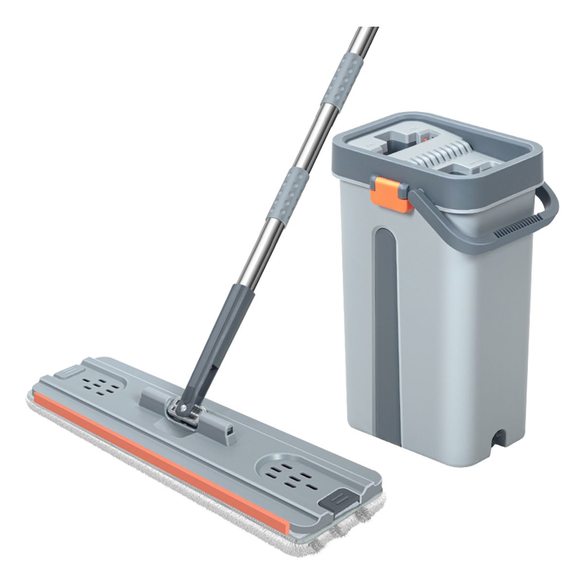 GENERICO - Set De Mopa Rotación Giratoria Trapeador 360° Balde Y Paño Color Gris oscuro