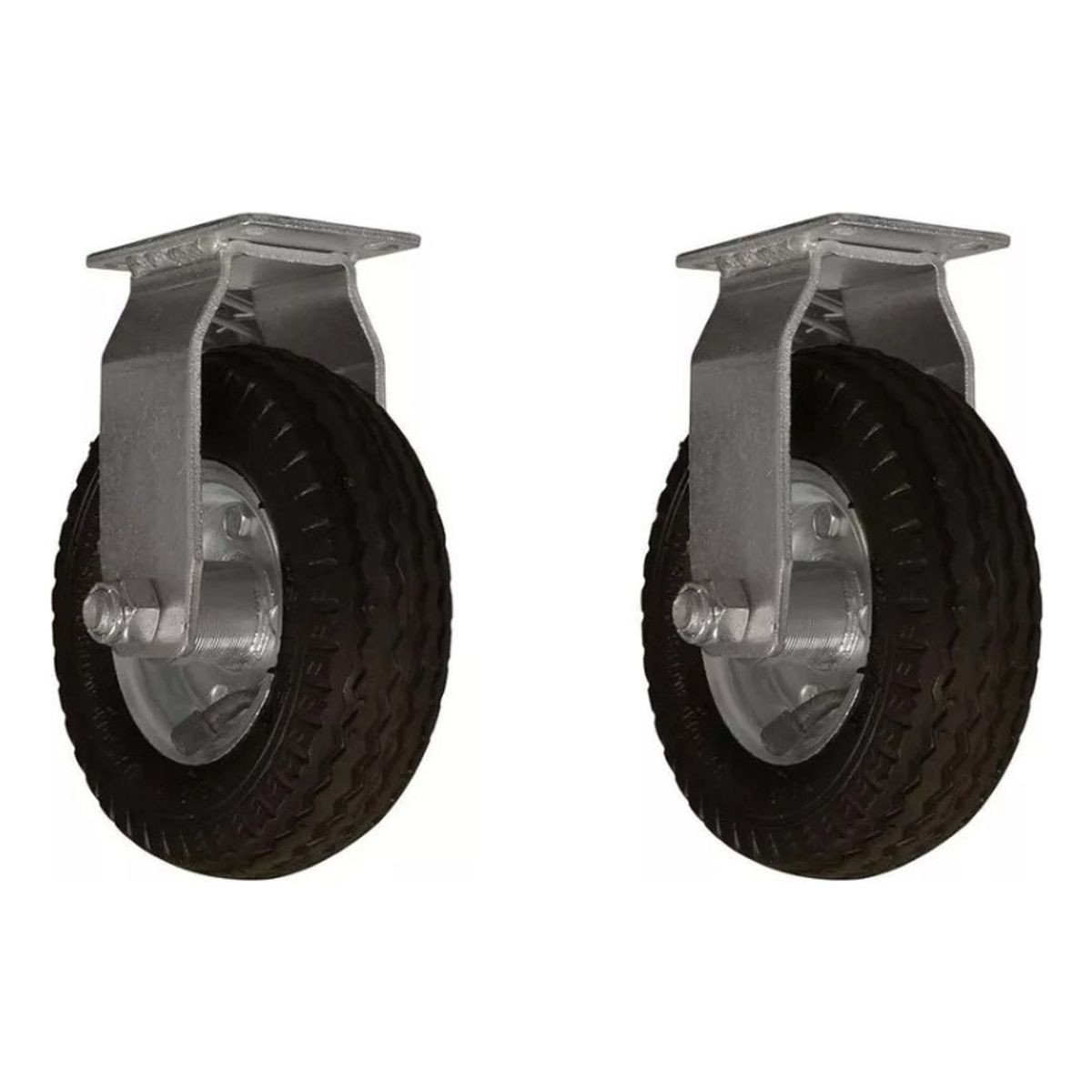 GENERICO - Set 2 Ruedas Con Soporte Neumática 8 Pulgadas Inclinacion Ruedas Negro - 329017