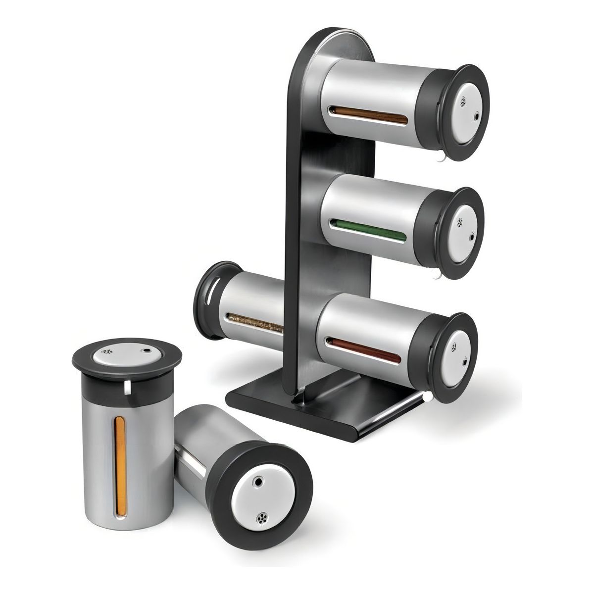 GENERICO - Especiero Modular Torre Magnética 6 Frascos Cocina  228037 Color Gris-228037 B48