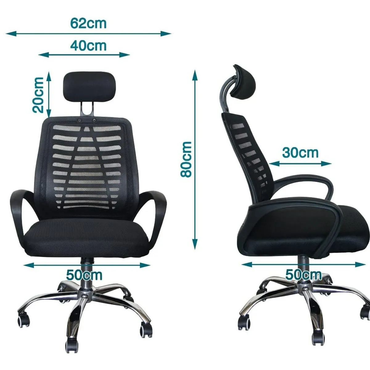 GENERICO - Silla Oficina Escritorio Respaldo Ergonómico Cabecera Milan Color Negro - 300006 Material Del Tapizado Mesh - 300006